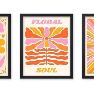 Floral Soul Art Print - Pink and Orange (061)